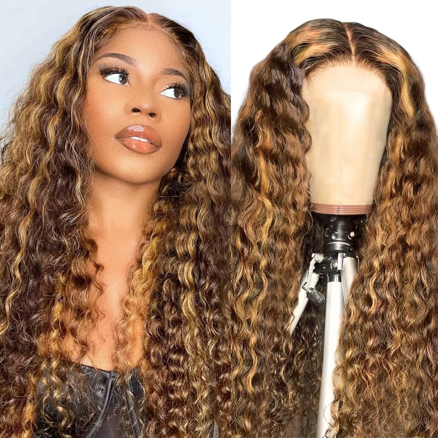Perruque BOB vague profonde cheveux humains 13x4 HD bouclés dentelle avant perruques