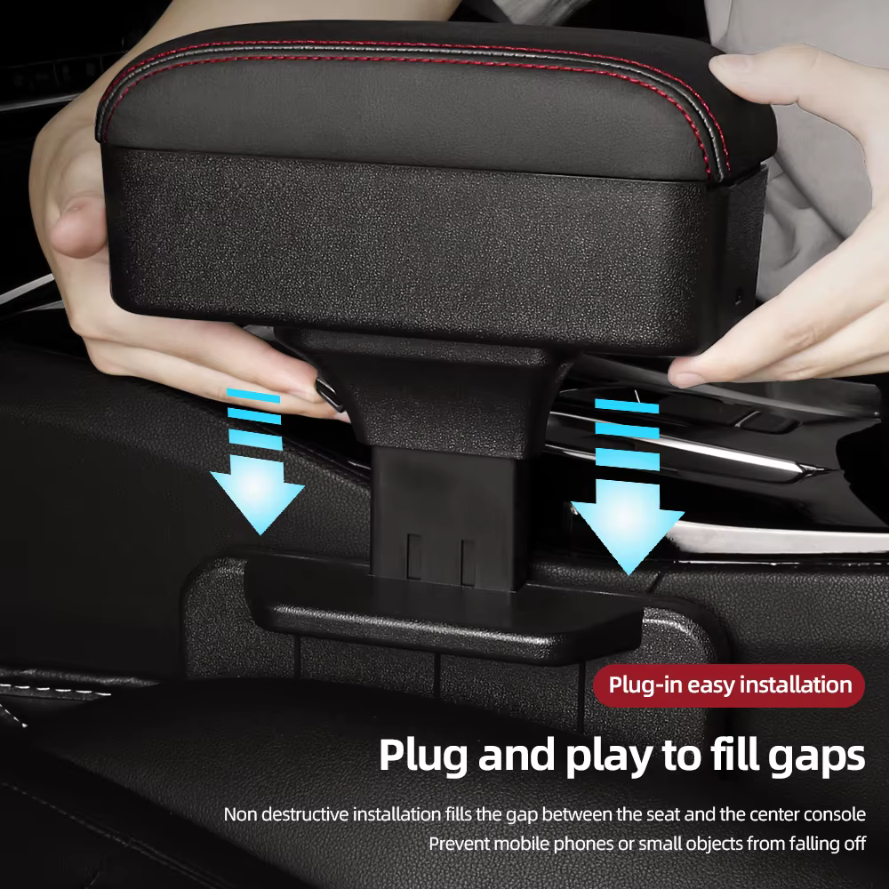 Organisateur de stockage d'espace de Console centrale de voiture réglable en hauteur avec plateau relevable Support de coude accoudoir pour SUV berline