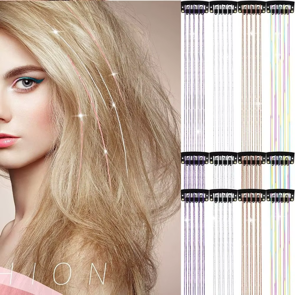 Nouvelle mode points forts pince dans les Extensions de cheveux coloré brillant