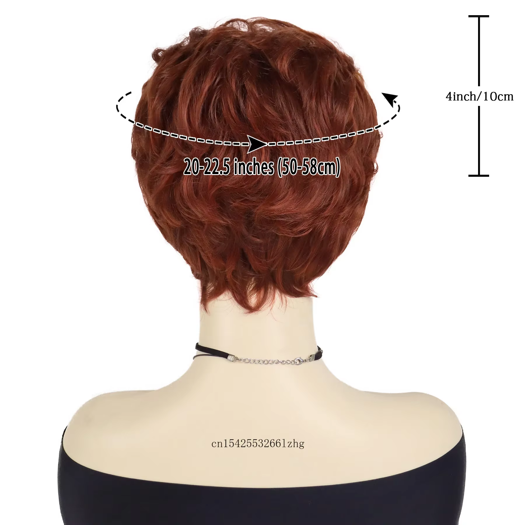 Perruques de cheveux rouges bouclés courts en fibres synthétiques perruque naturelle avec Bang femme