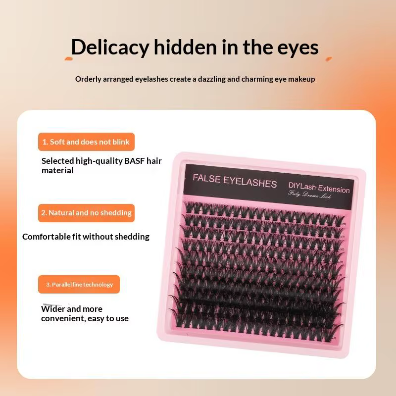 Extensions de cils en grappes 10 rangées 140 boucles épaisses et volumineuses 8-16mm mixtes effet naturel individuelles pour maquillage DIY Kit beauté