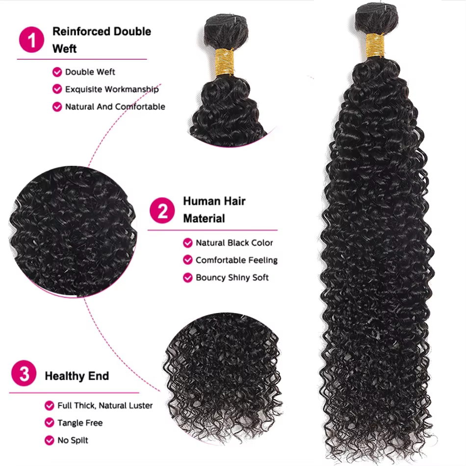 Extensions brésiliennes de cheveux humains crépus bouclés