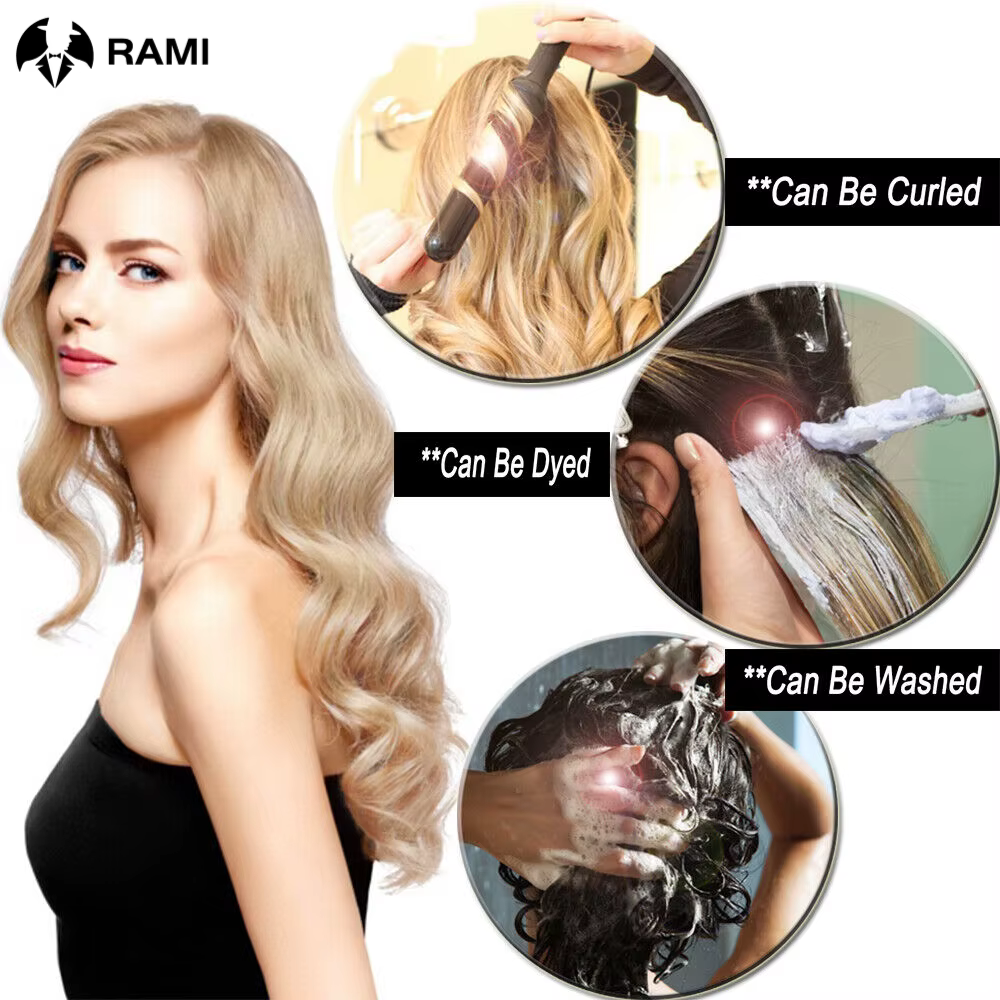 Extension de cheveux humains pour femmes 7 pièces pince en trame