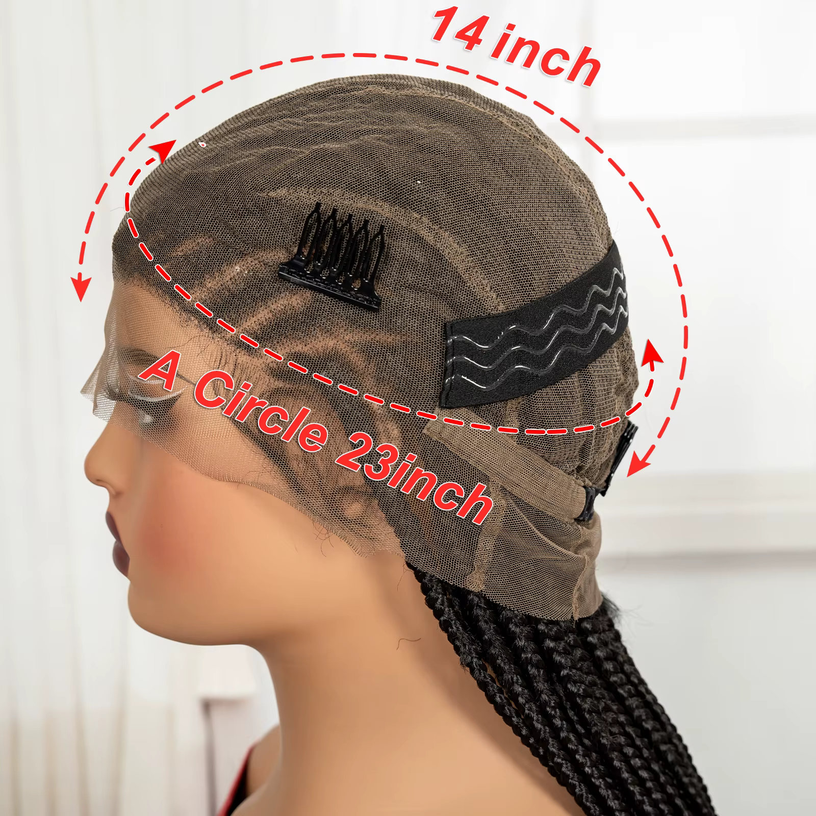 Perruques tressées en cornrows 36 pouces