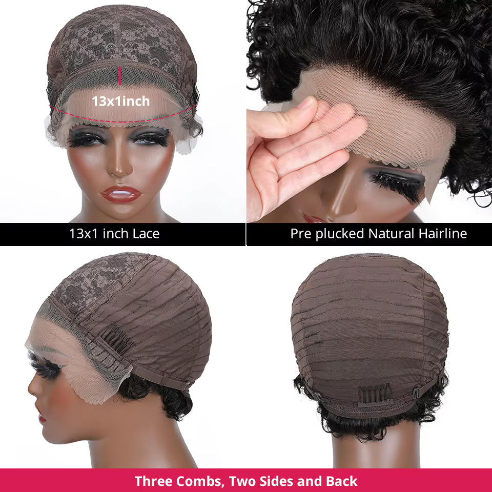 Perruque Lace Pixie Cut Wig 100% naturelle-UNice Hair